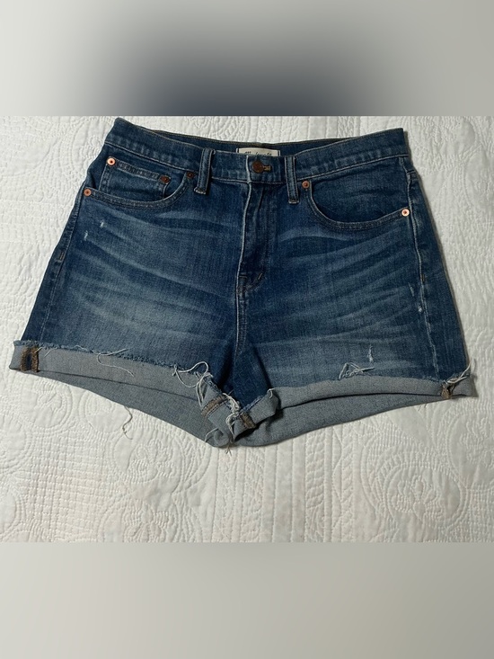 Madewell Pants - Madewell Dark Indigo Rolled Hem Denim Shorts Size 28